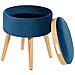 Sgabello Contenitore Neely Velluto Blu Marino - Foto miniatura 2