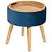 Sgabello Contenitore Neely Velluto Blu Marino - Foto miniatura 4