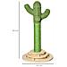 Albero Tiragraffi A Cactus Per Gatti, Corda Sisal E Base Con Palline In Legno, 32x32x60cm - Foto miniatura 3