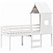 Letto A Soppalco Con Tetto Bianco 90x200 Cm In Legno Di Pino - Foto miniatura 3