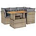 Set Divano Da Giardino 5 Pz Con Cuscini Beige In Polyrattan - Foto miniatura 1