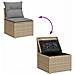 Set Divano Da Giardino 5 Pz Con Cuscini Beige In Polyrattan - Foto miniatura 3