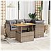 Set Divano Da Giardino 5 Pz Con Cuscini Beige In Polyrattan - Foto miniatura 6