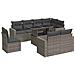 Set Divano Da Giardino 9 Pz Con Cuscini Grigio In Polyrattan - Foto miniatura 1