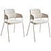 Set Di 2 Sedie Da Pranzo Paonia Ciniglia Beige Chiaro - Foto miniatura 2