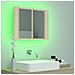Lusso Casadino -  Armadietto A Specchio Con Luci Led Rovere Sonoma In Acrilico - Foto miniatura 4