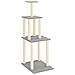 Albero Per Gatti Con Tiragraffi In Sisal Grigio Chiaro 149 Cm - Foto miniatura 1