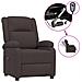 Poltrona Elettrica Reclinabile Marrone Scuro In Tessuto - Foto miniatura 1