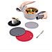Set Di 2 Sottopiatti In Silicone Resistenti Al Calore - Cuscinetti Rotondi Lightgrey - Foto miniatura 2