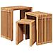 Set di Tavoli da Giardino 3 pz Legno Massello Teak - Foto miniatura 1