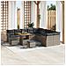Set da Giardino  da 13 Pezzi con Cuscini Grigio Rattan Poliacacia, Set da Pranzo da Giardino  da 3 Pezzi con Cuscini Grigio Rattan Poliacacia - Foto miniatura 2