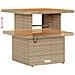 Set di divani da giardino  11 pezzi con cuscini beige rattan poliestere acacia, Divano da giardino  2 posti con cuscini beige rattan poliestere, Set pranzo da giardino  3 pezzi con cuscini beige rattan poliestere acacia - Foto miniatura 9