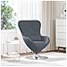 Poltrona a Uovo Grigia in Velluto - Foto miniatura 2