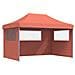 Tendone per Feste Pieghevole Pop-Up con 3 Pareti Terracotta - Foto miniatura 1