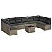 Set Divani da Giardino 11 pz con Cuscini in Polyrattan Grigio - Foto miniatura 1