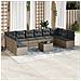 Set Divani da Giardino 11 pz con Cuscini in Polyrattan Grigio - Foto miniatura 2