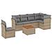 Set Divano da Giardino 7 pz con Cuscini Beige Misto Polyrattan - Foto miniatura 1
