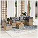 Set Divano da Giardino 7 pz con Cuscini Beige Misto Polyrattan - Foto miniatura 2