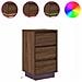 Comodino con Luci LED Rovere Marrone 38x34x65 cm - Foto miniatura 1