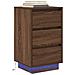 Comodino con Luci LED Rovere Marrone 38x34x65 cm - Foto miniatura 5