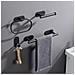 Set Di 4 Appendiabiti Da Bagno In Acciaio Inossidabile Senza Foratura Black - Foto miniatura 3