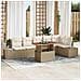Set Divano da Giardino 7 pcs Beige Poly Rattan - Foto miniatura 2