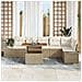 Set Divano da Giardino 7 pcs Beige Poly Rattan - Foto miniatura 3