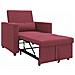 Divano Letto Singolo Rosso vino 90 x 165 x 87 cm Tessuto - Foto miniatura 4