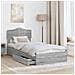 Letto con Contenitore con testiera Grigio Sonoma 90 x 190 cm - Foto miniatura 3