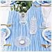 Runner Da Tavolo In Poliestere Con Tessuto Arricciato - 90cm X 300cm - Decorazione Per Feste E Matrimoni Blue - Foto miniatura 4
