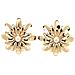 Orecchini a Bottone Floreali Color Oro - Foto miniatura 1