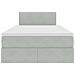 Letto con Contenitore Grigio chiaro 120 x 190 cm Velluto - Foto miniatura 7
