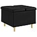 Pouf contenitore Nero 60 x 60 x 45 cm Pelle sintetica - Foto miniatura 1