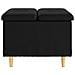 Pouf contenitore Nero 60 x 60 x 45 cm Pelle sintetica - Foto miniatura 5