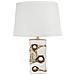Lampada Da Tavolo Florida Bianca E Oro In Ceramica Ø30×43,5 Cm - Foto miniatura 1