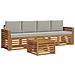 Set divani con cuscino 5 pcs Grigio Naturale e Chiaro - Foto miniatura 1