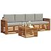 Set divani con cuscino 5 pcs Grigio Naturale e Chiaro - Foto miniatura 3