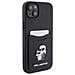 Karl Lagerfeld Saffiano Cardslot Karl&choupette Metal Pin Custodia Per Iphone 15 - Nera - Foto miniatura 1