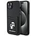 Karl Lagerfeld Saffiano Cardslot Karl&choupette Metal Pin Custodia Per Iphone 15 - Nera - Foto miniatura 7