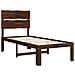 Letto Singolo con Testiera ROSTOCK Marrone Scuro 100 x 200 cm - Foto miniatura 3