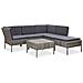 Set Divani Da Giardino 6 Pz Con Cuscini In Polyrattan Grigio - Foto miniatura 1