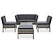 Set Divani Da Giardino 6 Pz Con Cuscini In Polyrattan Grigio - Foto miniatura 2