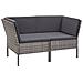 Set Divani Da Giardino 6 Pz Con Cuscini In Polyrattan Grigio - Foto miniatura 3