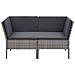 Set Divani Da Giardino 6 Pz Con Cuscini In Polyrattan Grigio - Foto miniatura 4
