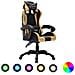 Sedia Da Gaming Con Luci A Led Rgb Oro E Nera In Similpelle - Foto miniatura 1