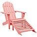 Sedia Giardino Adirondack con Ottomana Massello di Abete Rosa - Foto miniatura 1