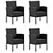 Set Da Pranzo Da Giardino 5 Pz In Polyrattan Nero - Foto miniatura 3