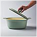 Tegame Ovale Con Coperchio Ghisa Verde 28x22cm - Ron - Foto miniatura 3