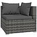 Set Divani Da Giardino 5 Pz Con Cuscini In Polyrattan Grigio - Foto miniatura 2