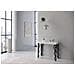 Consolle Allungabile 90x40/196 Cm Karamay Small Premium Telaio Antracite - Bianco Frassino - Foto miniatura 2